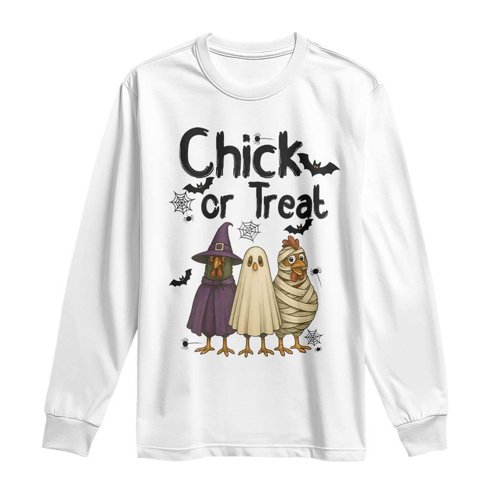 Funny Halloween Chicken Long Sleeve Shirt Chick Or Treat Spooky Gift - Wonder Print Shop