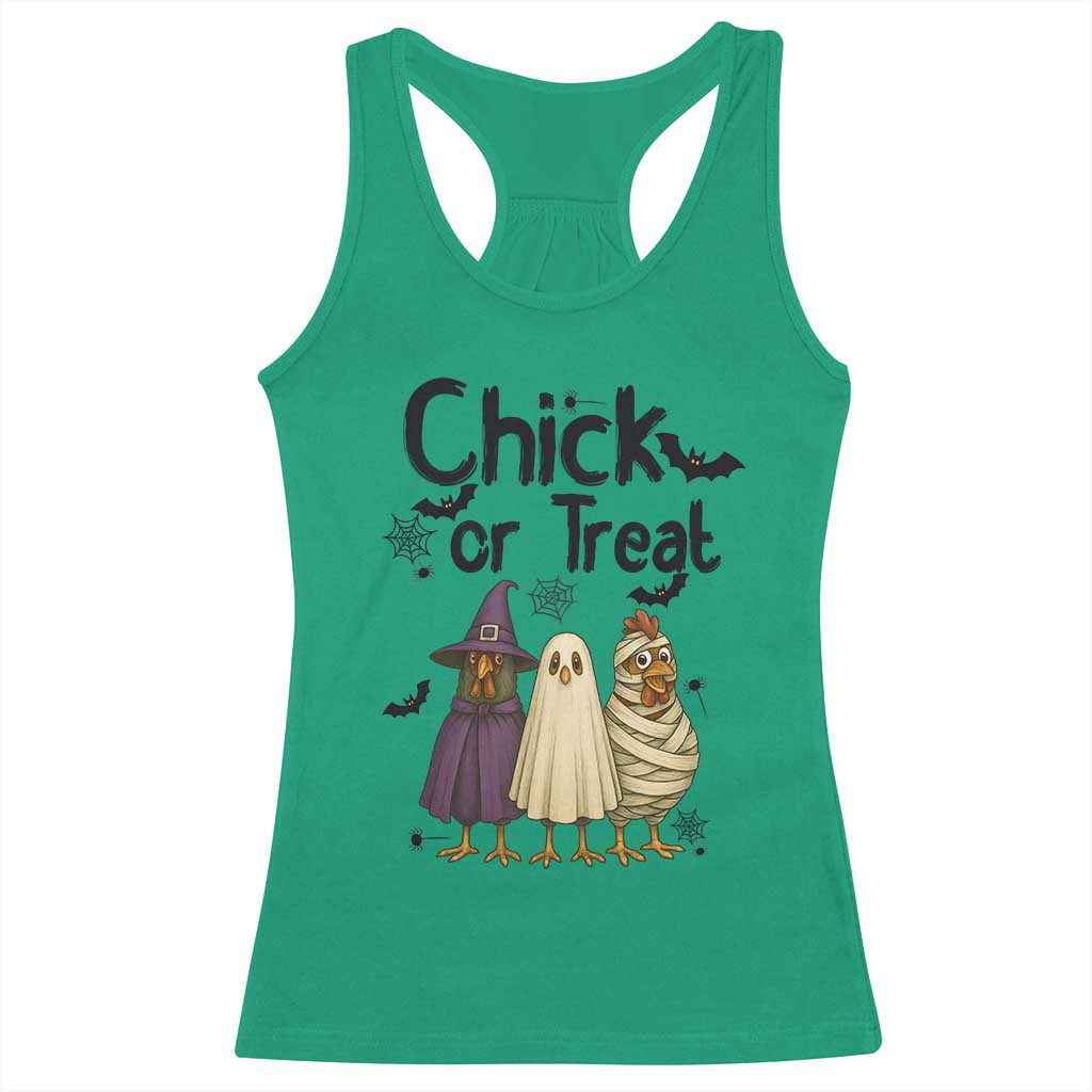 Funny Halloween Chicken Racerback Tank Top Chick Or Treat Spooky Gift - Wonder Print Shop