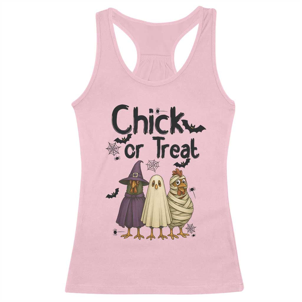 Funny Halloween Chicken Racerback Tank Top Chick Or Treat Spooky Gift - Wonder Print Shop