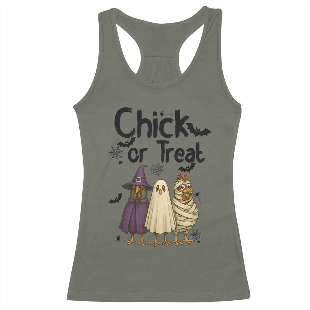 Funny Halloween Chicken Racerback Tank Top Chick Or Treat Spooky Gift - Wonder Print Shop