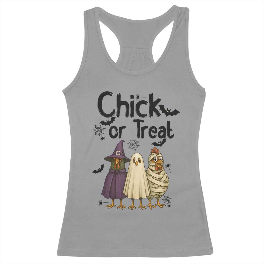 Funny Halloween Chicken Racerback Tank Top Chick Or Treat Spooky Gift - Wonder Print Shop