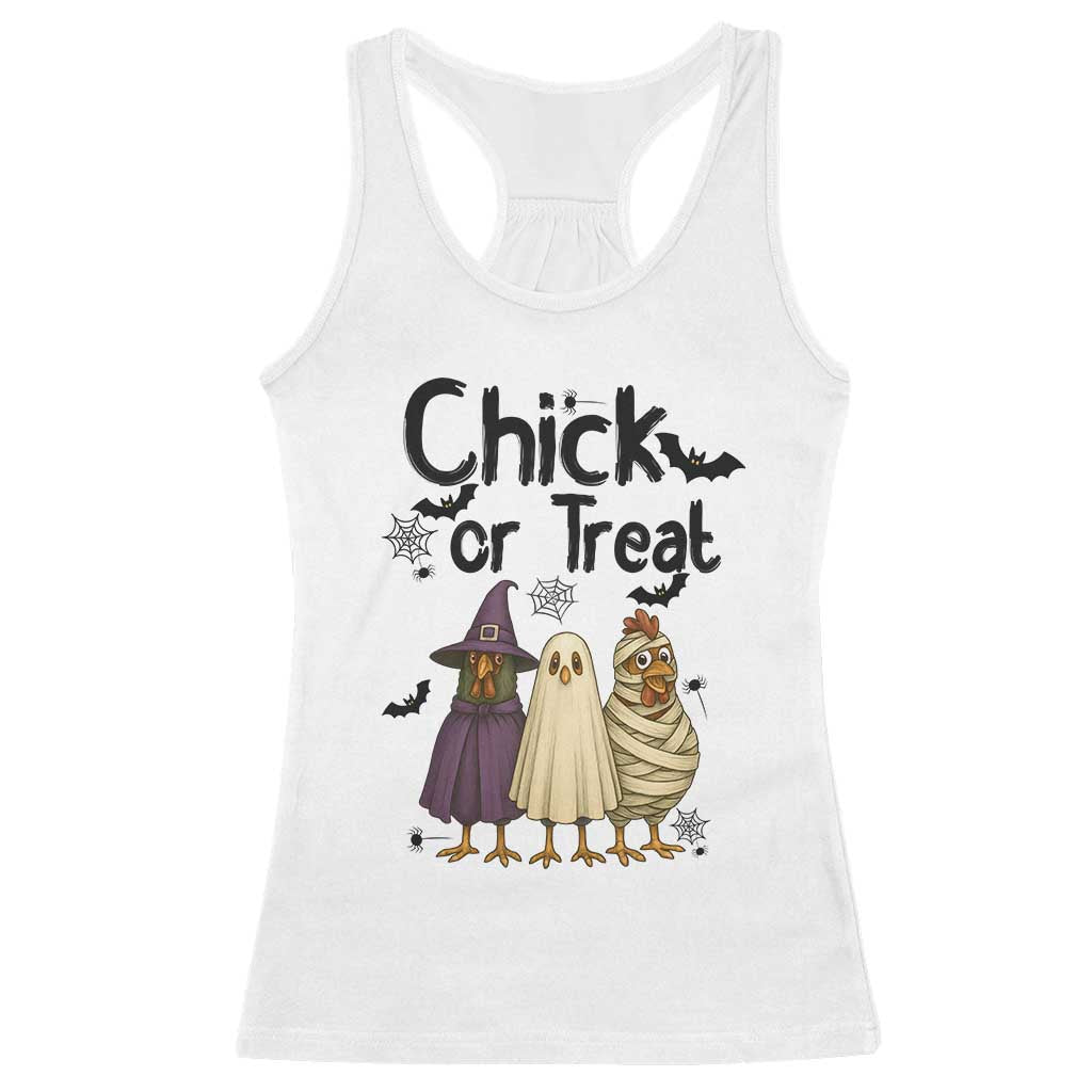 Funny Halloween Chicken Racerback Tank Top Chick Or Treat Spooky Gift - Wonder Print Shop