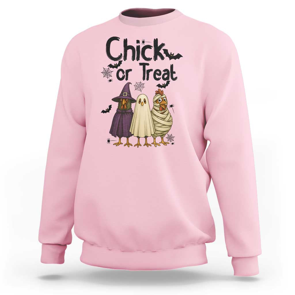 Funny Halloween Chicken Sweatshirt Chick Or Treat Spooky Gift - Wonder Print Shop