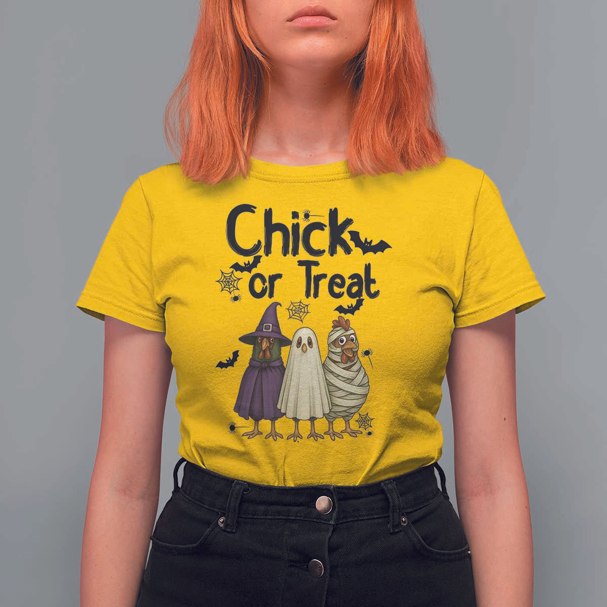 Funny Halloween Chicken T Shirt For Women Chick Or Treat Spooky Gift - Wonder Print Shop
