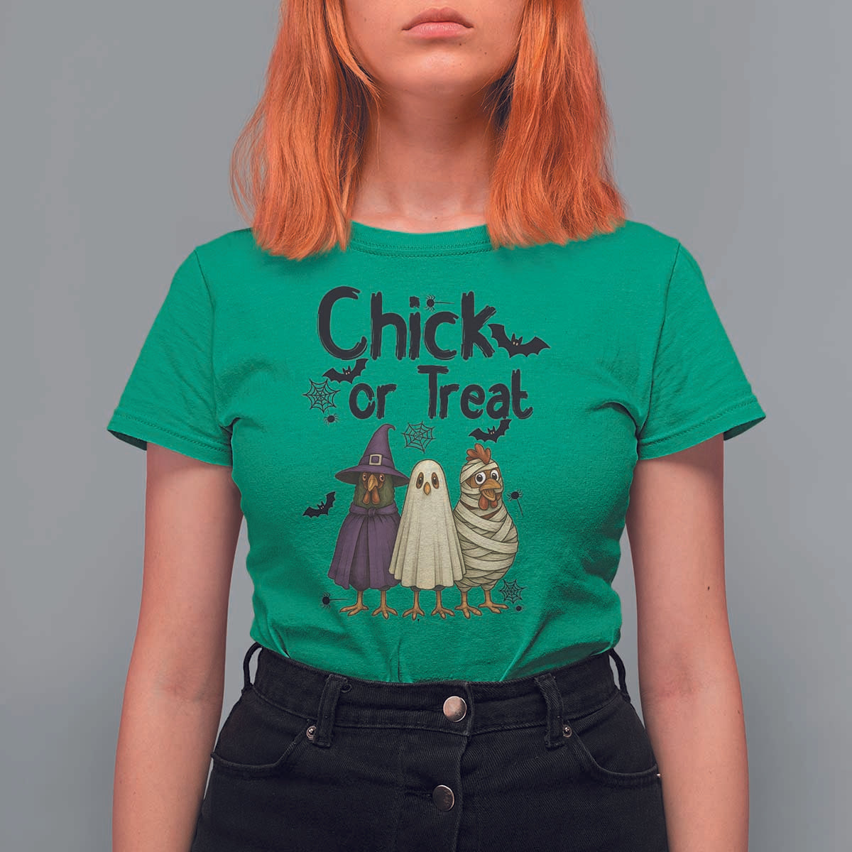 Funny Halloween Chicken T Shirt For Women Chick Or Treat Spooky Gift - Wonder Print Shop