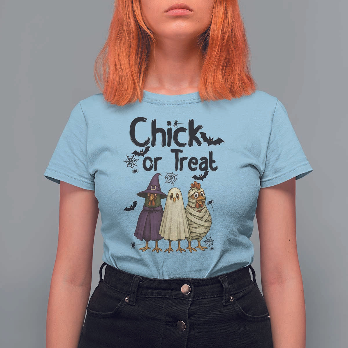 Funny Halloween Chicken T Shirt For Women Chick Or Treat Spooky Gift - Wonder Print Shop