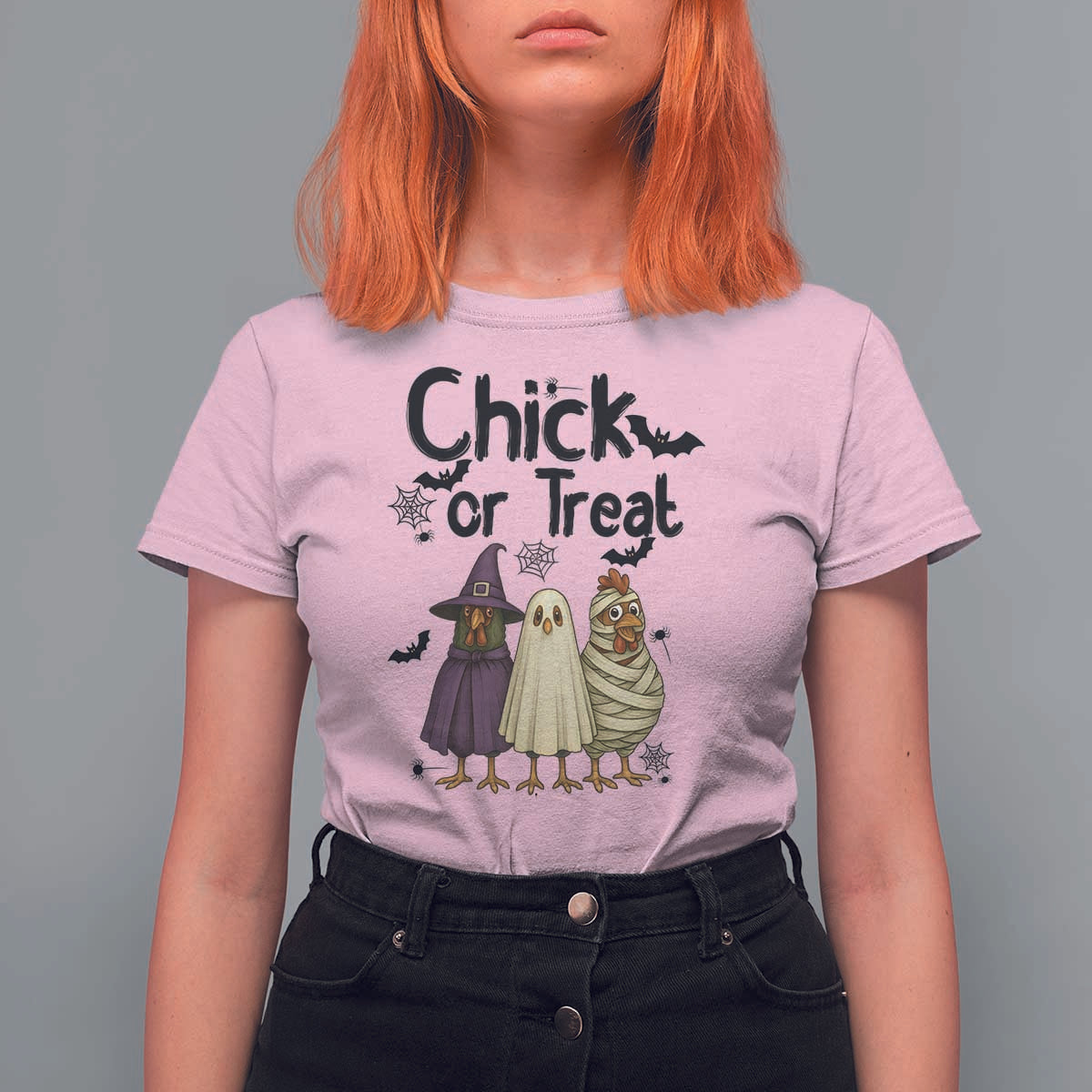 Funny Halloween Chicken T Shirt For Women Chick Or Treat Spooky Gift - Wonder Print Shop