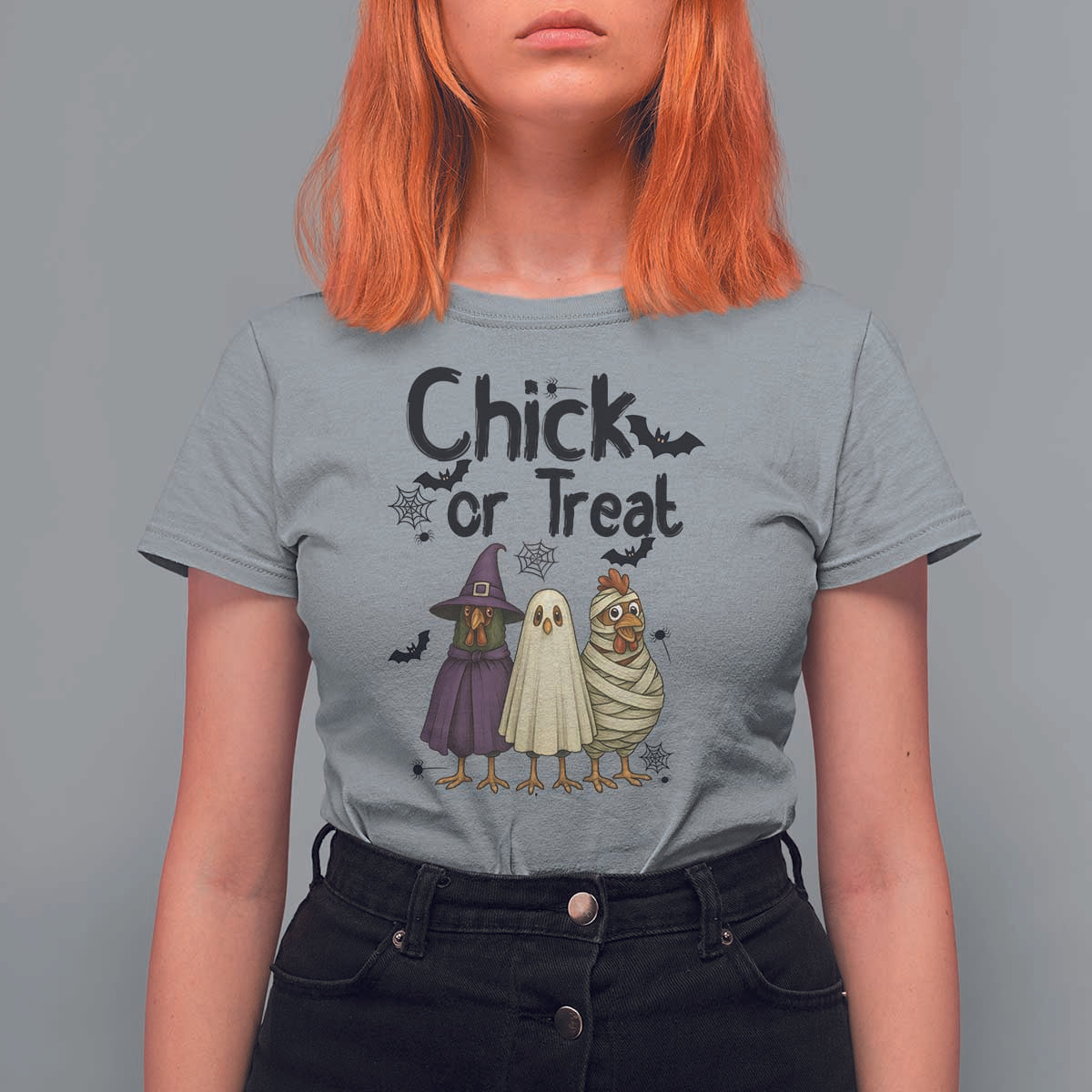 Funny Halloween Chicken T Shirt For Women Chick Or Treat Spooky Gift - Wonder Print Shop