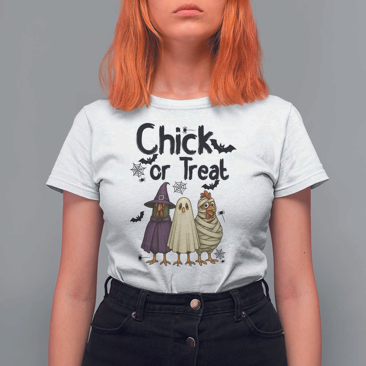 Funny Halloween Chicken T Shirt For Women Chick Or Treat Spooky Gift - Wonder Print Shop