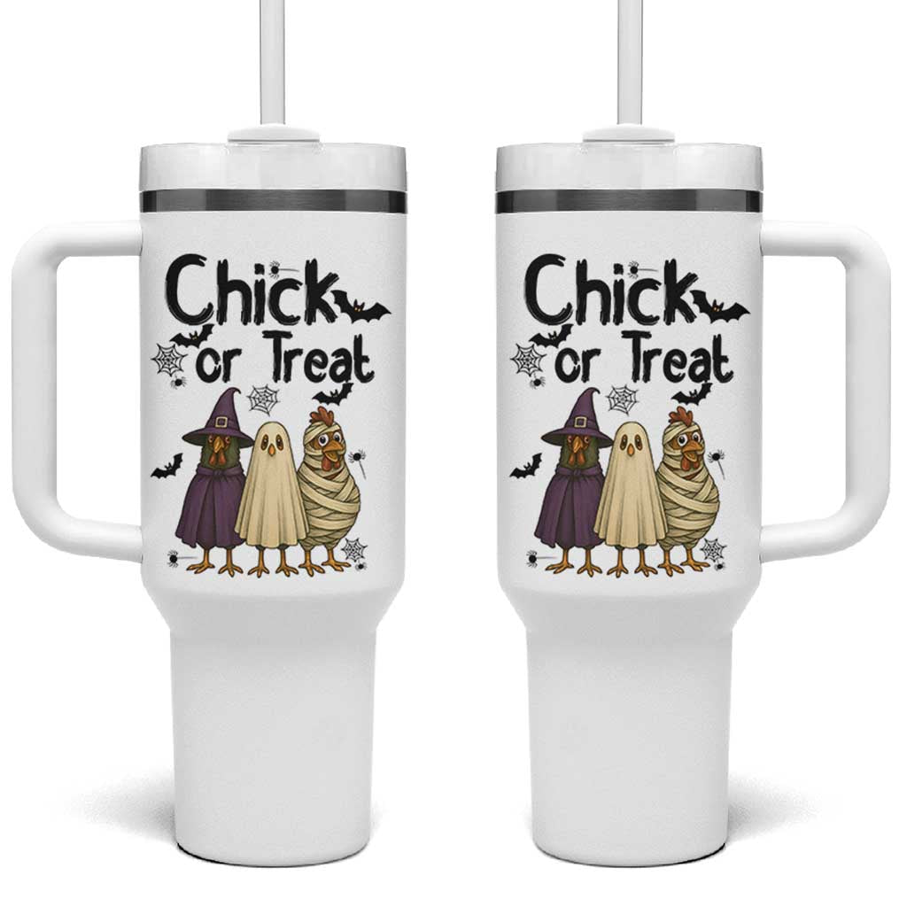 Funny Halloween Chicken Tumbler With Handle Chick Or Treat Spooky Gift
