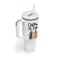 Funny Halloween Chicken Tumbler With Handle Chick Or Treat Spooky Gift