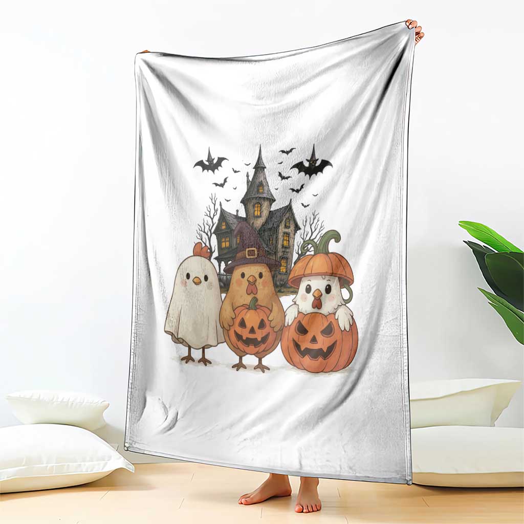 Halloween Chicken Cosplay Throw Blanket Funny Farm Life Gift - Wonder Print Shop