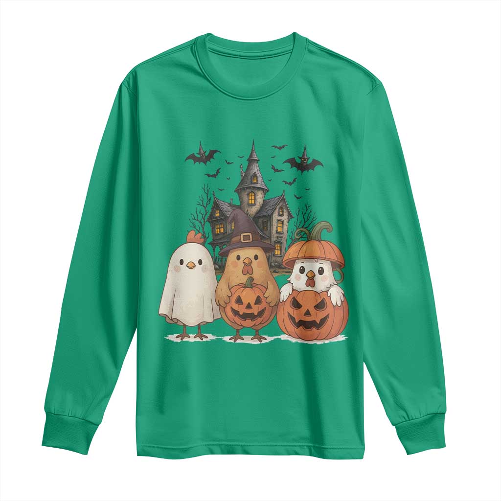Halloween Chicken Cosplay Long Sleeve Shirt Funny Farm Life Gift - Wonder Print Shop