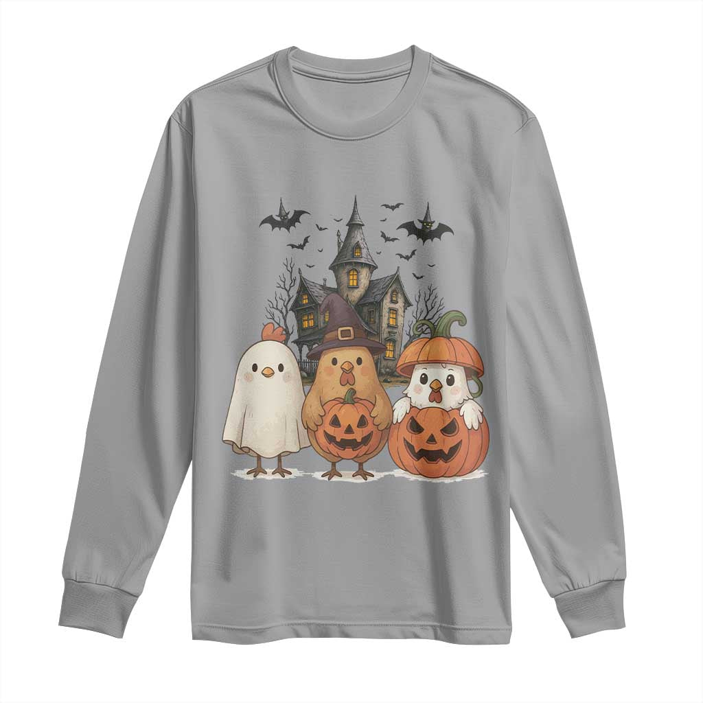 Halloween Chicken Cosplay Long Sleeve Shirt Funny Farm Life Gift - Wonder Print Shop