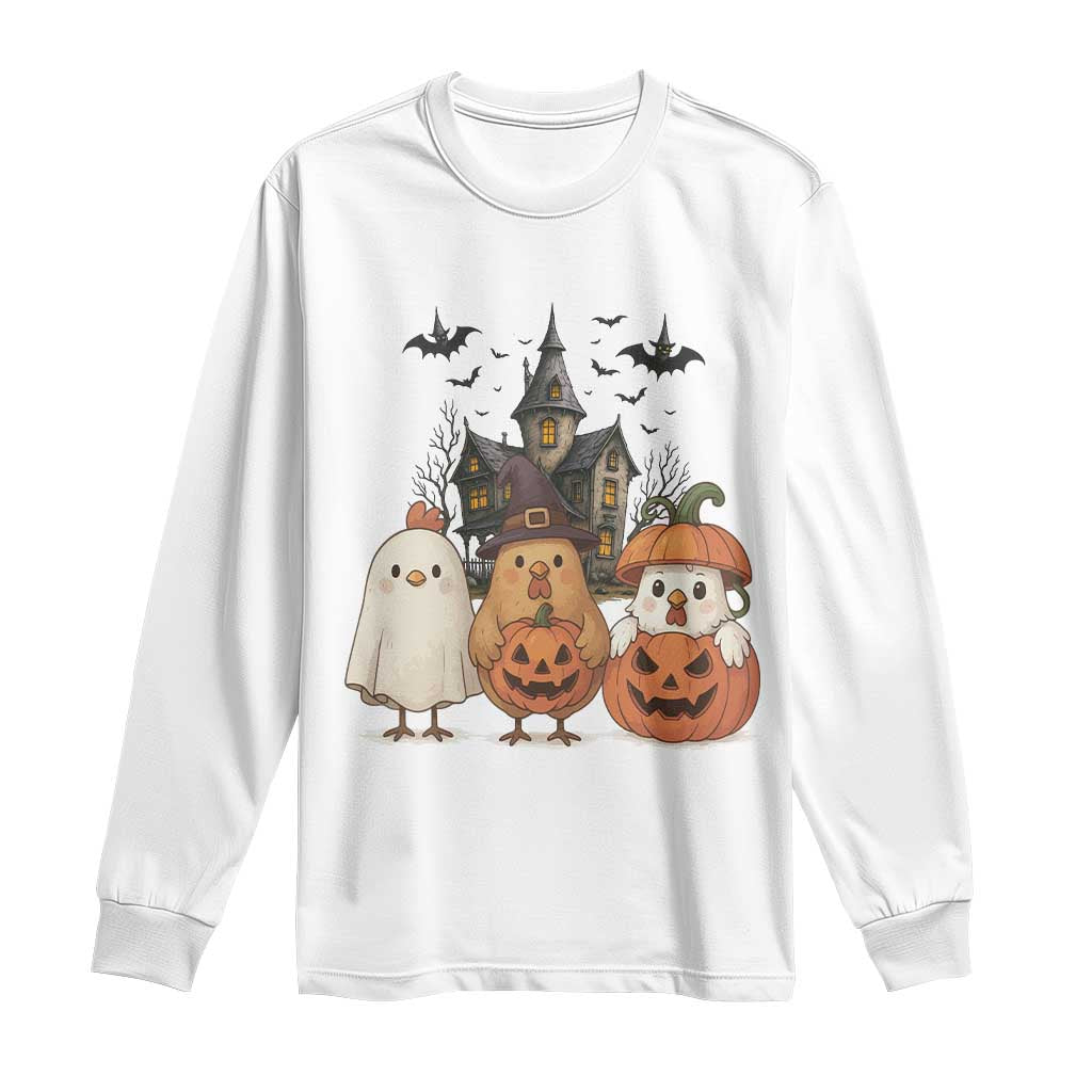 Halloween Chicken Cosplay Long Sleeve Shirt Funny Farm Life Gift - Wonder Print Shop