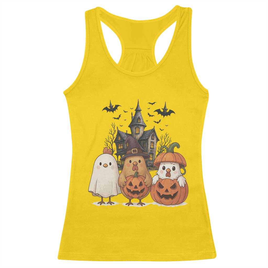 Halloween Chicken Cosplay Racerback Tank Top Funny Farm Life Gift - Wonder Print Shop