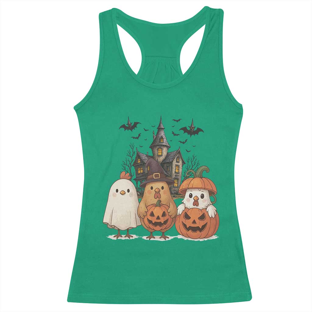 Halloween Chicken Cosplay Racerback Tank Top Funny Farm Life Gift - Wonder Print Shop