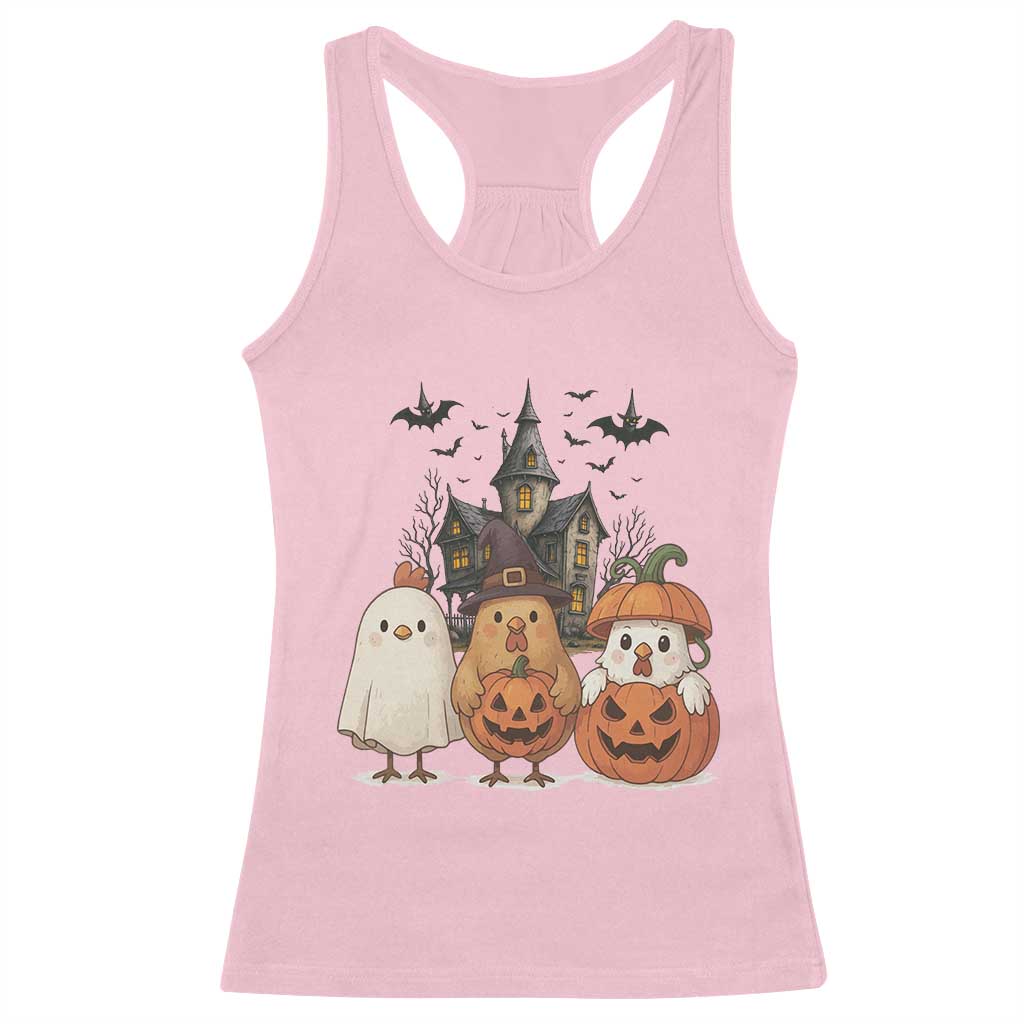 Halloween Chicken Cosplay Racerback Tank Top Funny Farm Life Gift - Wonder Print Shop