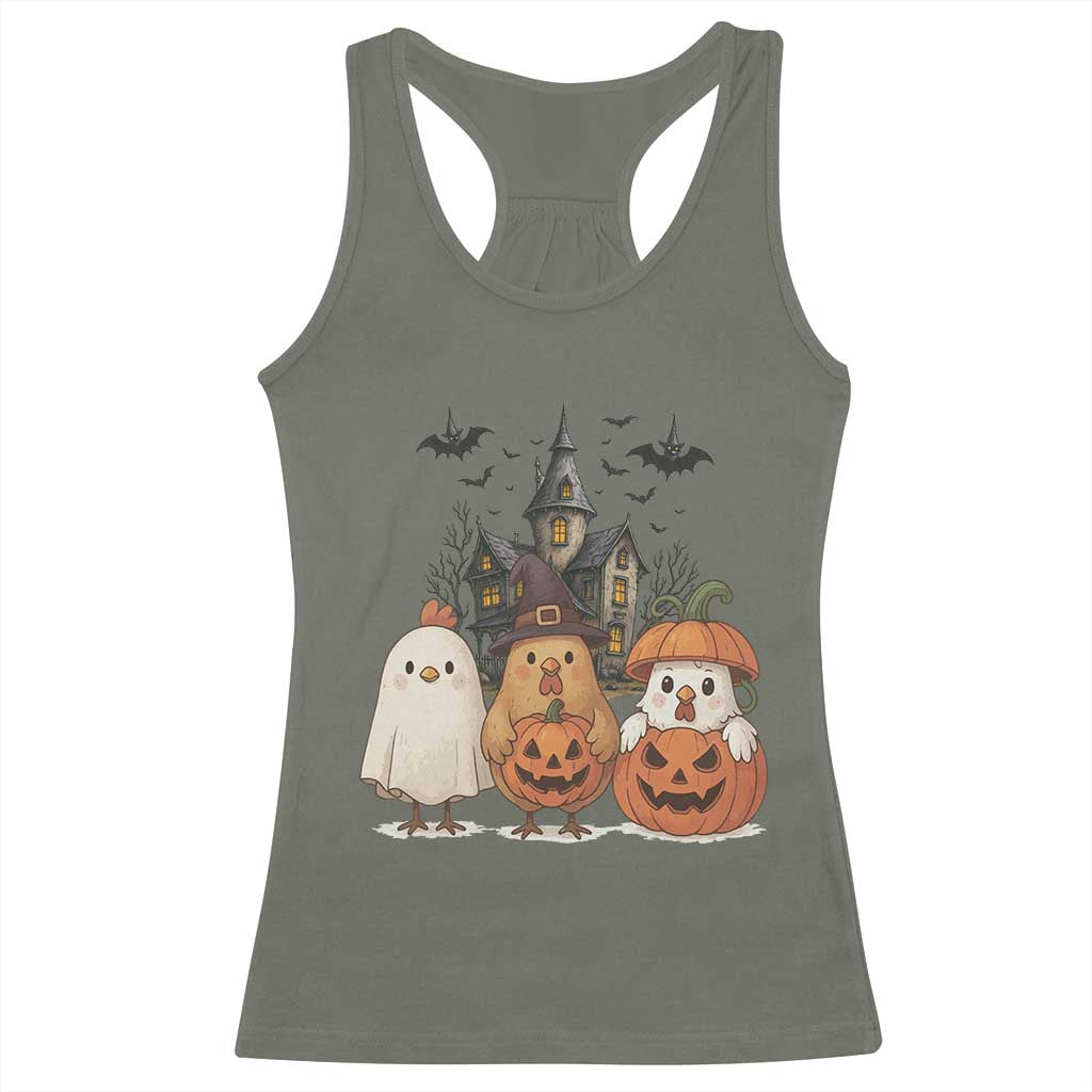 Halloween Chicken Cosplay Racerback Tank Top Funny Farm Life Gift - Wonder Print Shop
