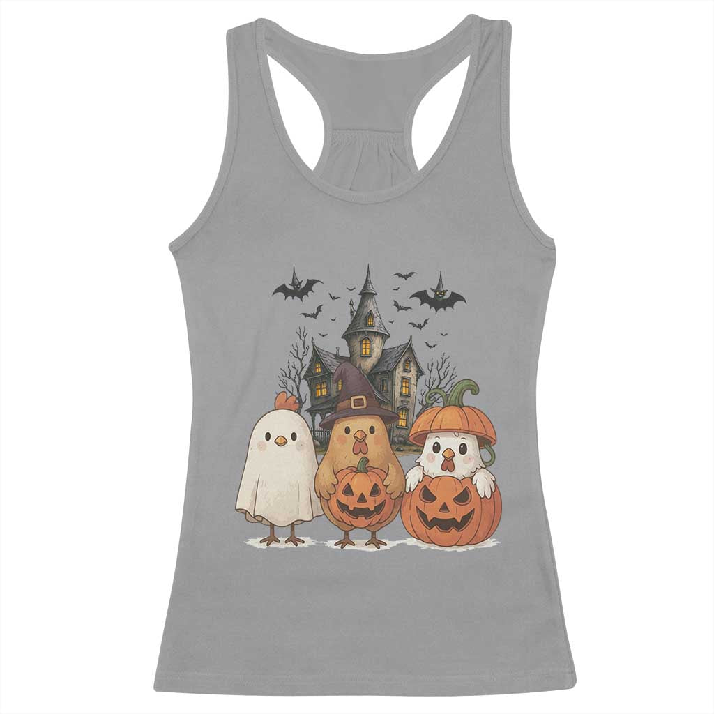 Halloween Chicken Cosplay Racerback Tank Top Funny Farm Life Gift - Wonder Print Shop