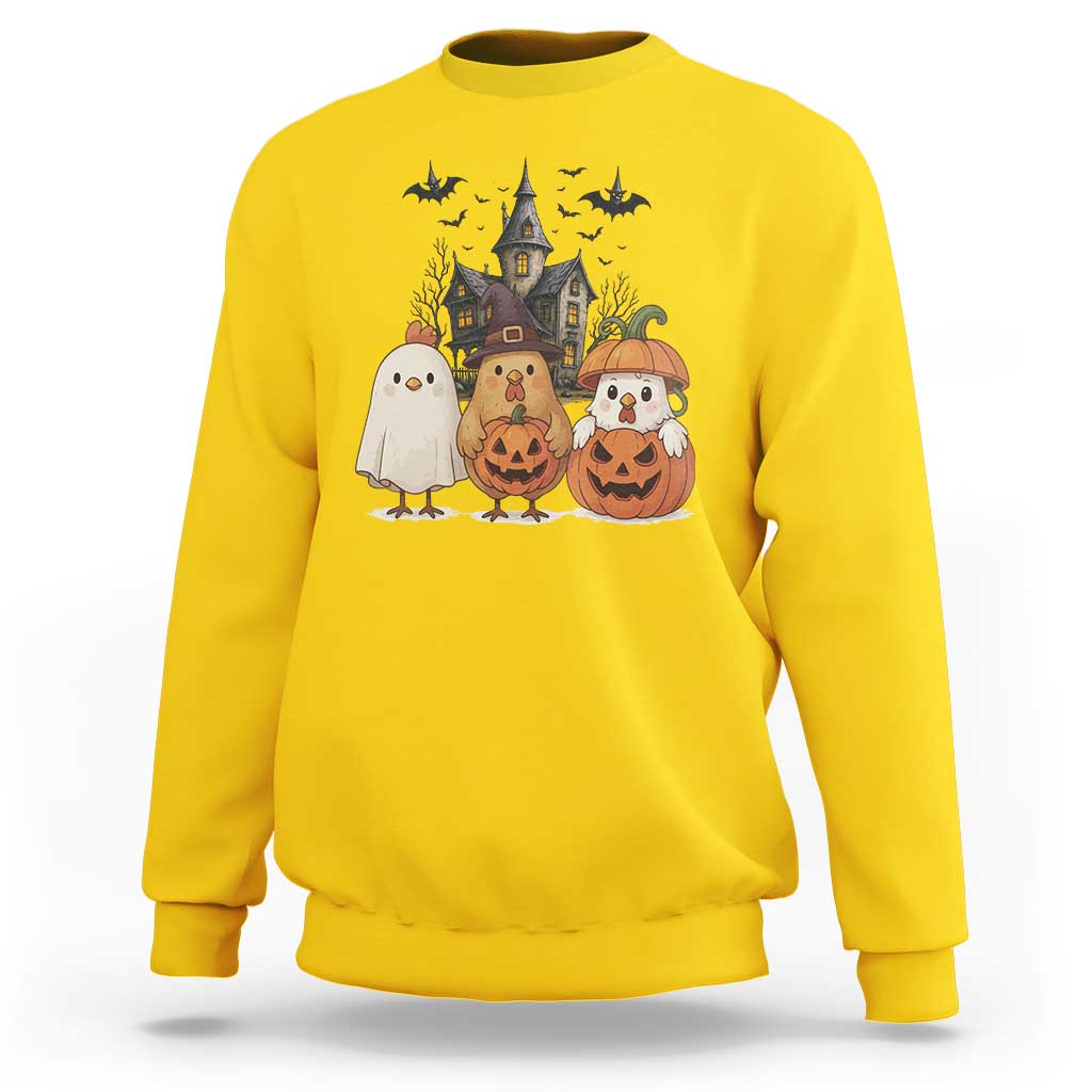 Halloween Chicken Cosplay Sweatshirt Funny Farm Life Gift - Wonder Print Shop
