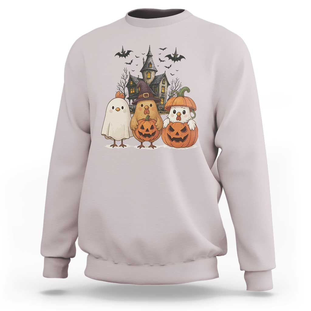 Halloween Chicken Cosplay Sweatshirt Funny Farm Life Gift - Wonder Print Shop