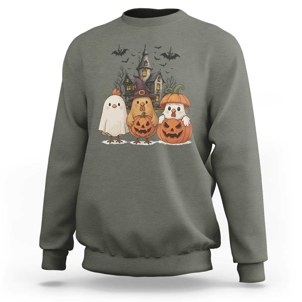 Halloween Chicken Cosplay Sweatshirt Funny Farm Life Gift - Wonder Print Shop