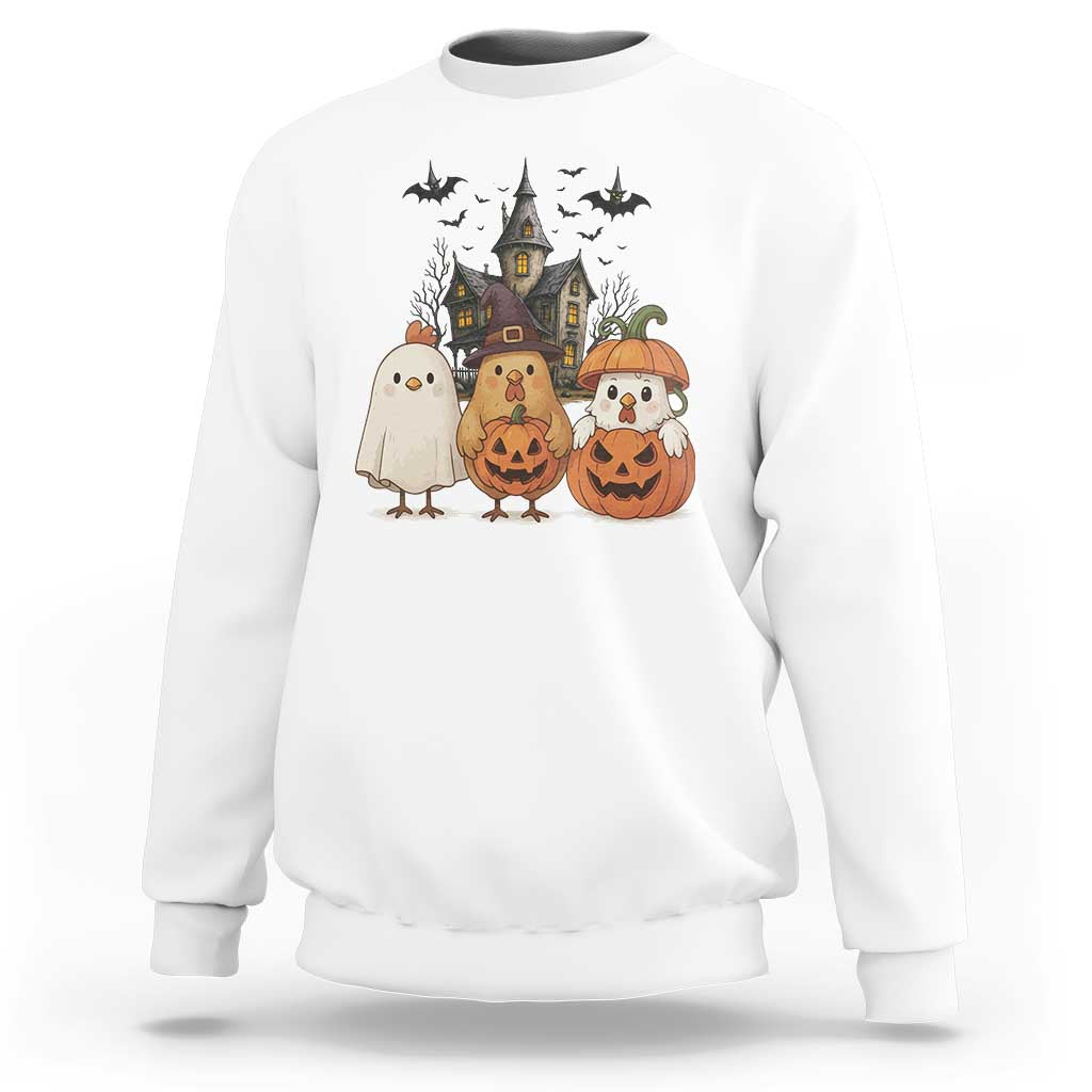 Halloween Chicken Cosplay Sweatshirt Funny Farm Life Gift - Wonder Print Shop
