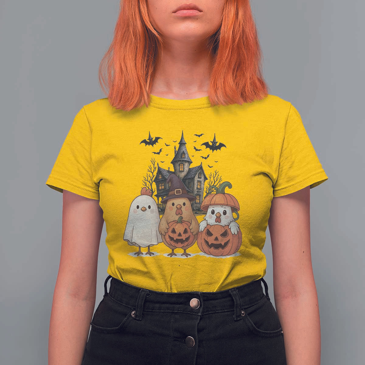 Halloween Chicken Cosplay T Shirt For Women Funny Farm Life Gift - Wonder Print Shop