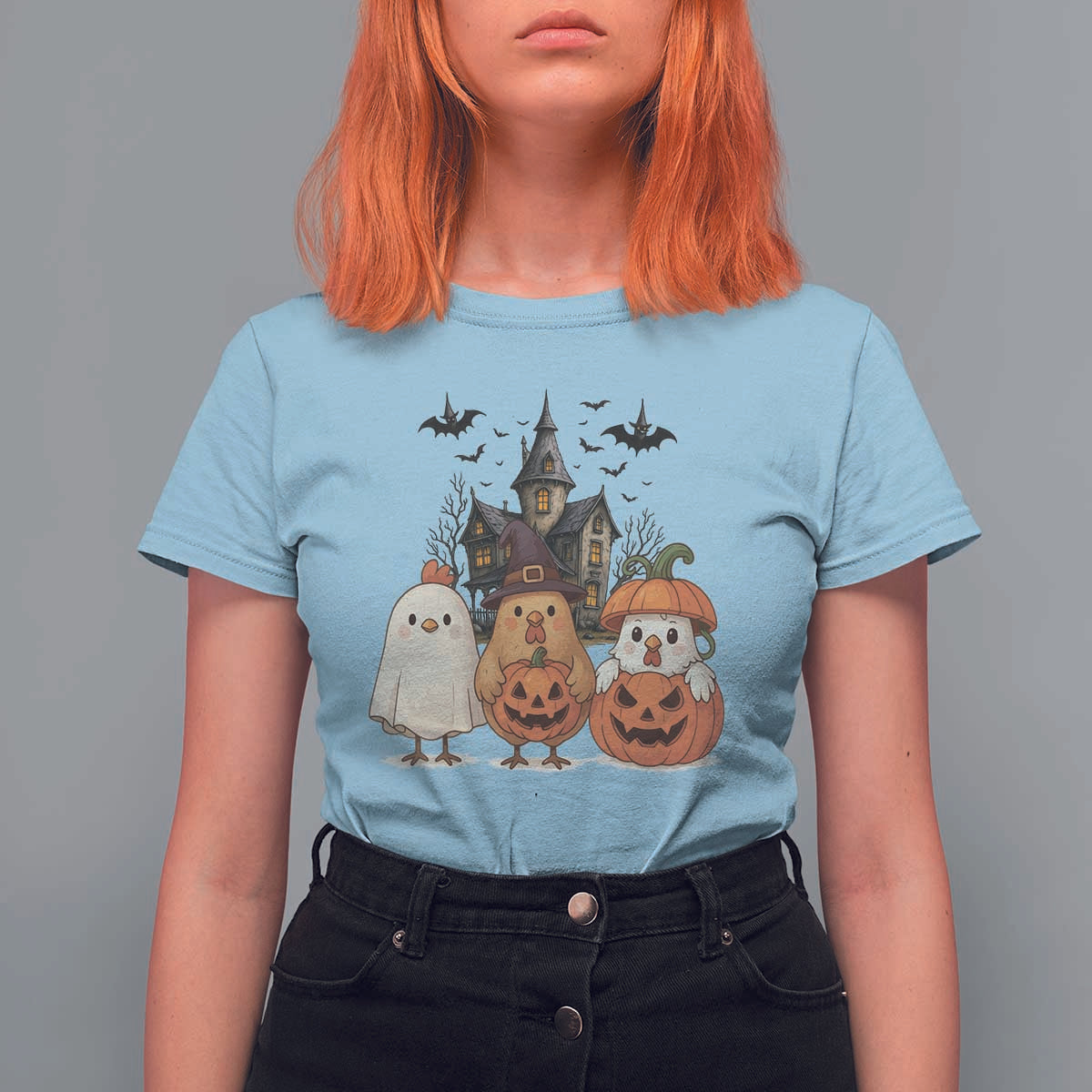 Halloween Chicken Cosplay T Shirt For Women Funny Farm Life Gift - Wonder Print Shop