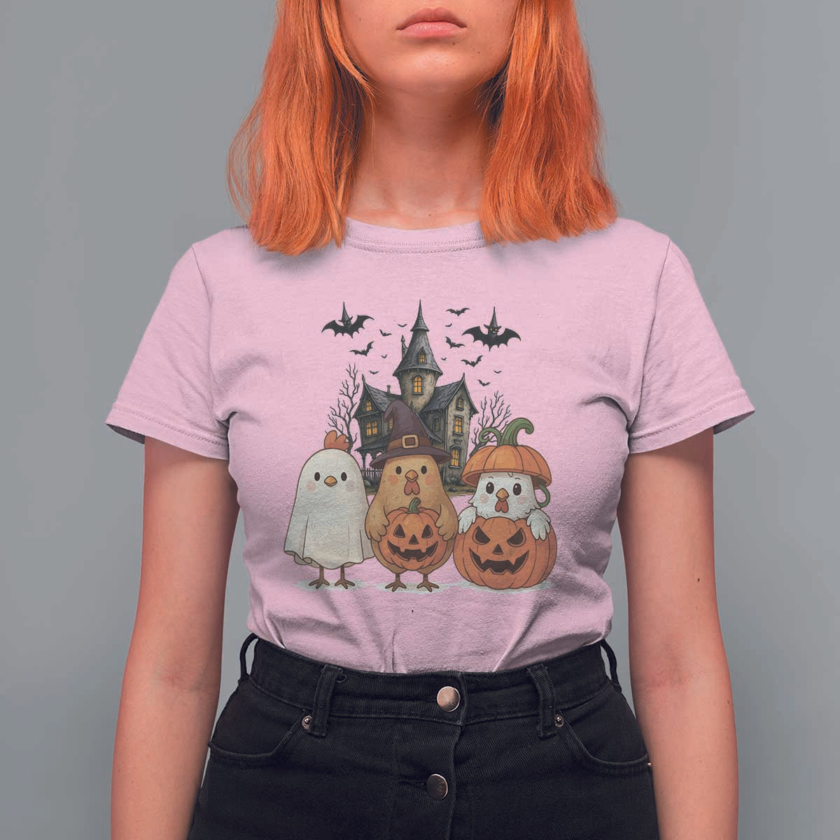 Halloween Chicken Cosplay T Shirt For Women Funny Farm Life Gift - Wonder Print Shop