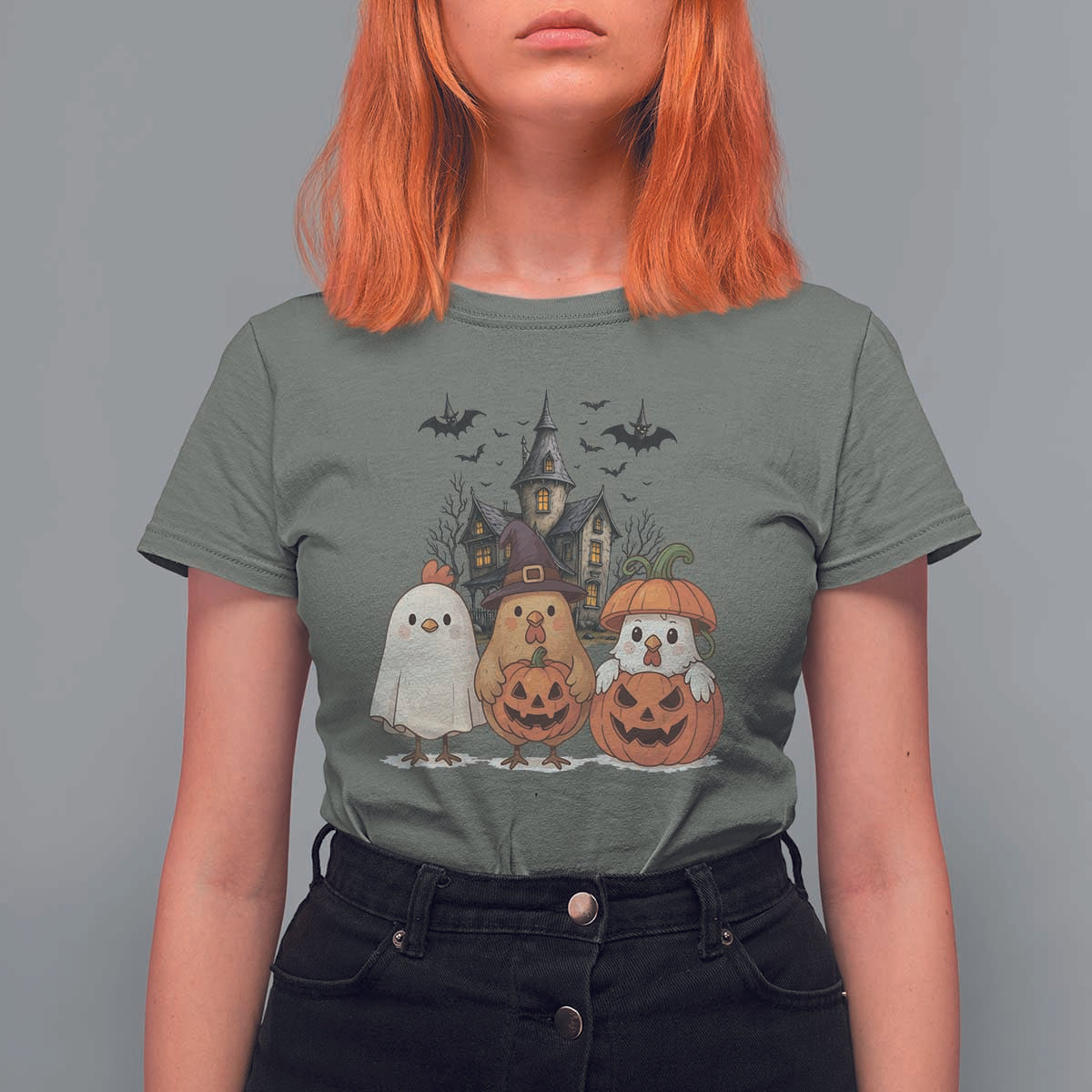 Halloween Chicken Cosplay T Shirt For Women Funny Farm Life Gift - Wonder Print Shop
