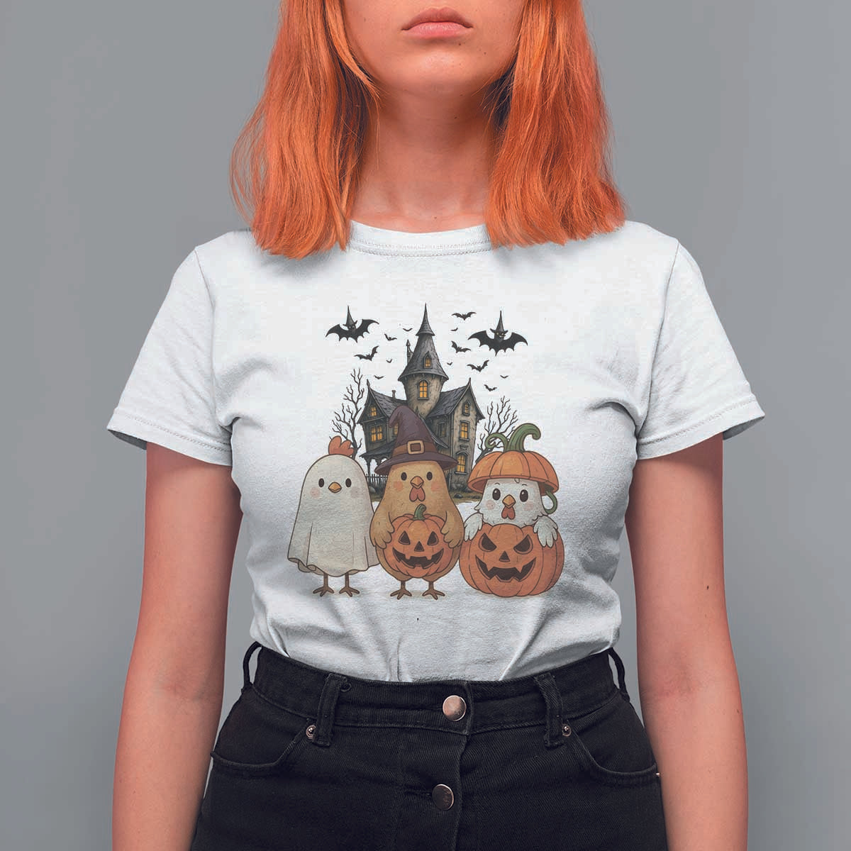 Halloween Chicken Cosplay T Shirt For Women Funny Farm Life Gift - Wonder Print Shop