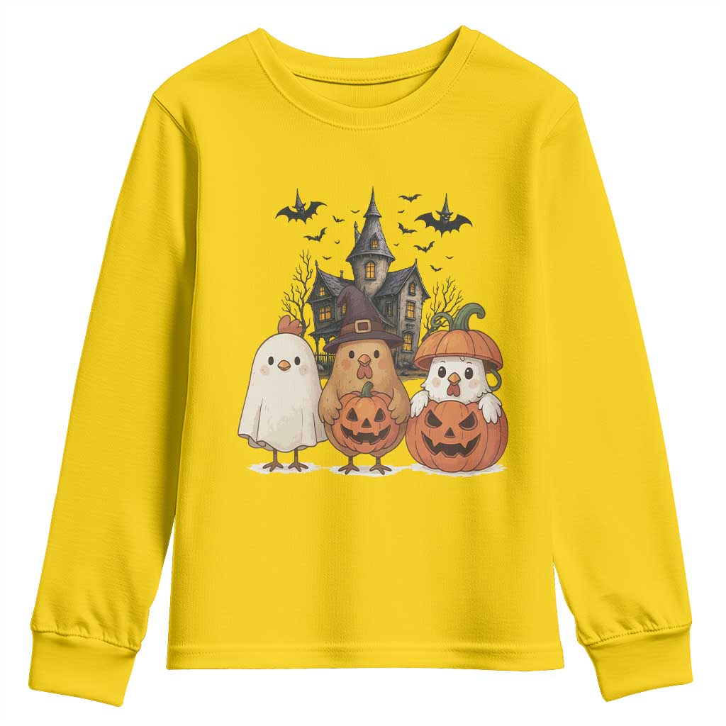 Halloween Chicken Cosplay Youth Sweatshirt Funny Farm Life Gift - Wonder Print Shop