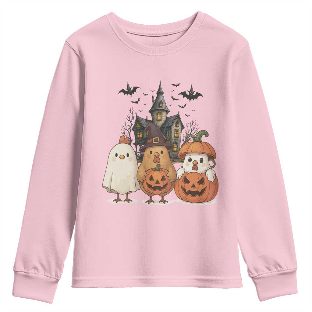 Halloween Chicken Cosplay Youth Sweatshirt Funny Farm Life Gift - Wonder Print Shop