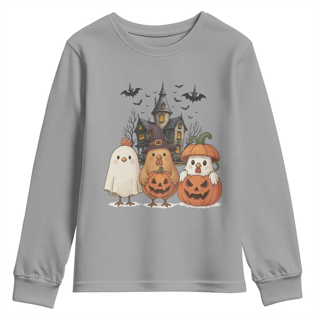 Halloween Chicken Cosplay Youth Sweatshirt Funny Farm Life Gift - Wonder Print Shop