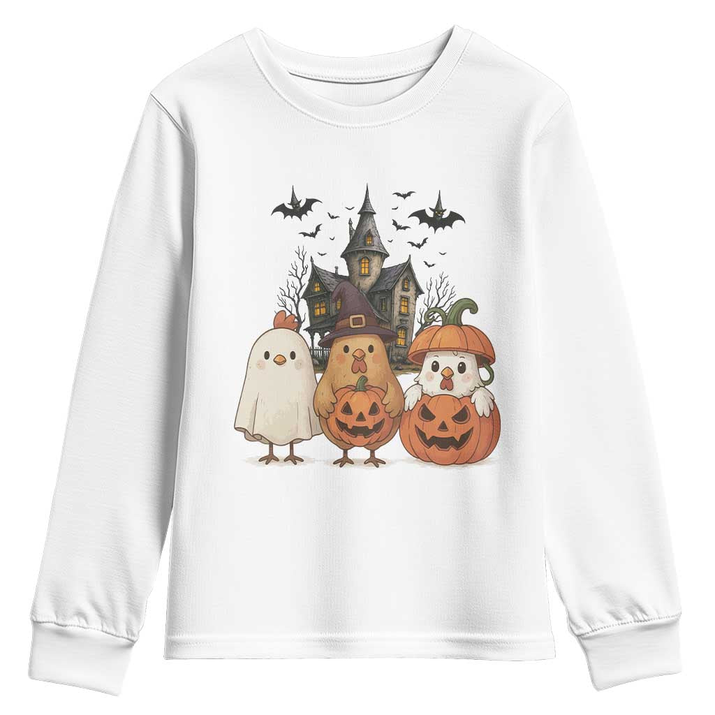 Halloween Chicken Cosplay Youth Sweatshirt Funny Farm Life Gift - Wonder Print Shop