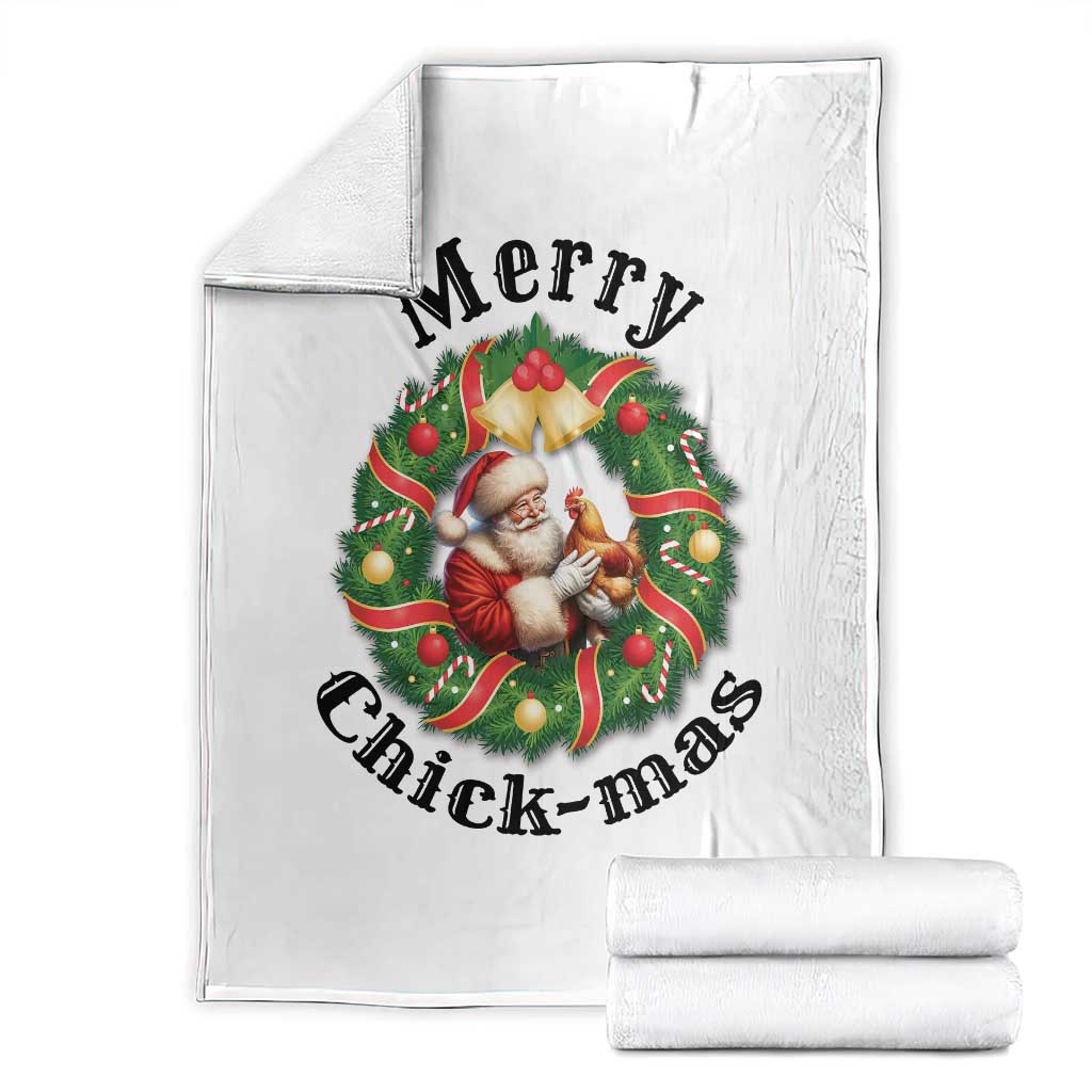 Funny Christmas Chicken Lovers Throw Blanket Merry Chickmas Santa Gift - Wonder Print Shop