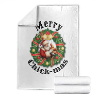 Funny Christmas Chicken Lovers Throw Blanket Merry Chickmas Santa Gift - Wonder Print Shop