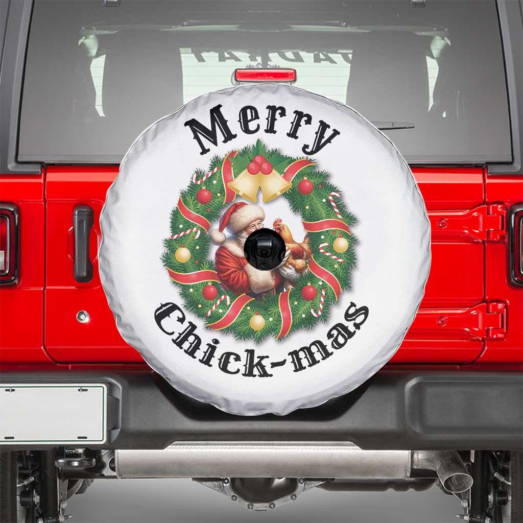 Funny Christmas Chicken Lovers Spare Tire Cover Merry Chickmas Santa Gift - Wonder Print Shop