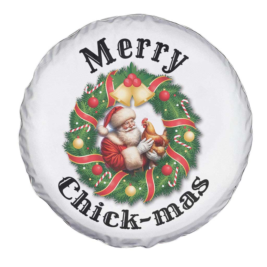 Funny Christmas Chicken Lovers Spare Tire Cover Merry Chickmas Santa Gift - Wonder Print Shop