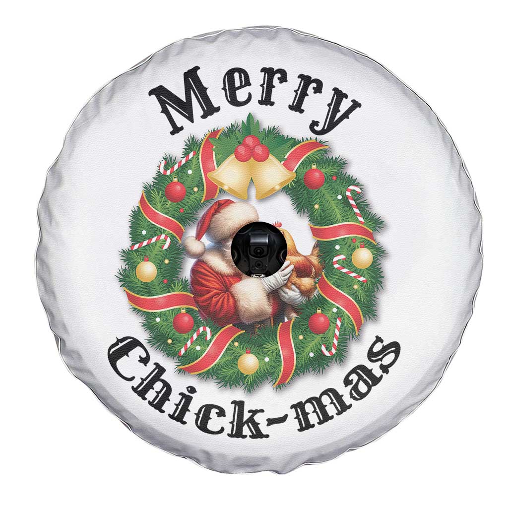 Funny Christmas Chicken Lovers Spare Tire Cover Merry Chickmas Santa Gift - Wonder Print Shop