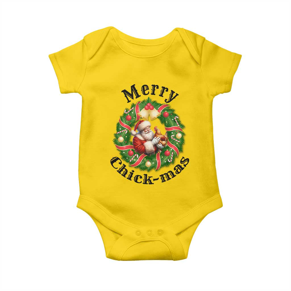Funny Christmas Chicken Lovers Baby Onesie Merry Chickmas Santa Gift - Wonder Print Shop