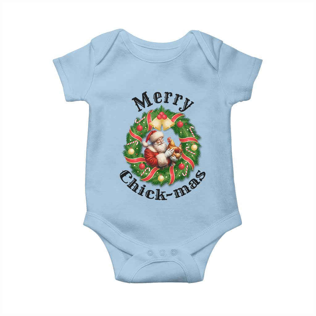 Funny Christmas Chicken Lovers Baby Onesie Merry Chickmas Santa Gift - Wonder Print Shop