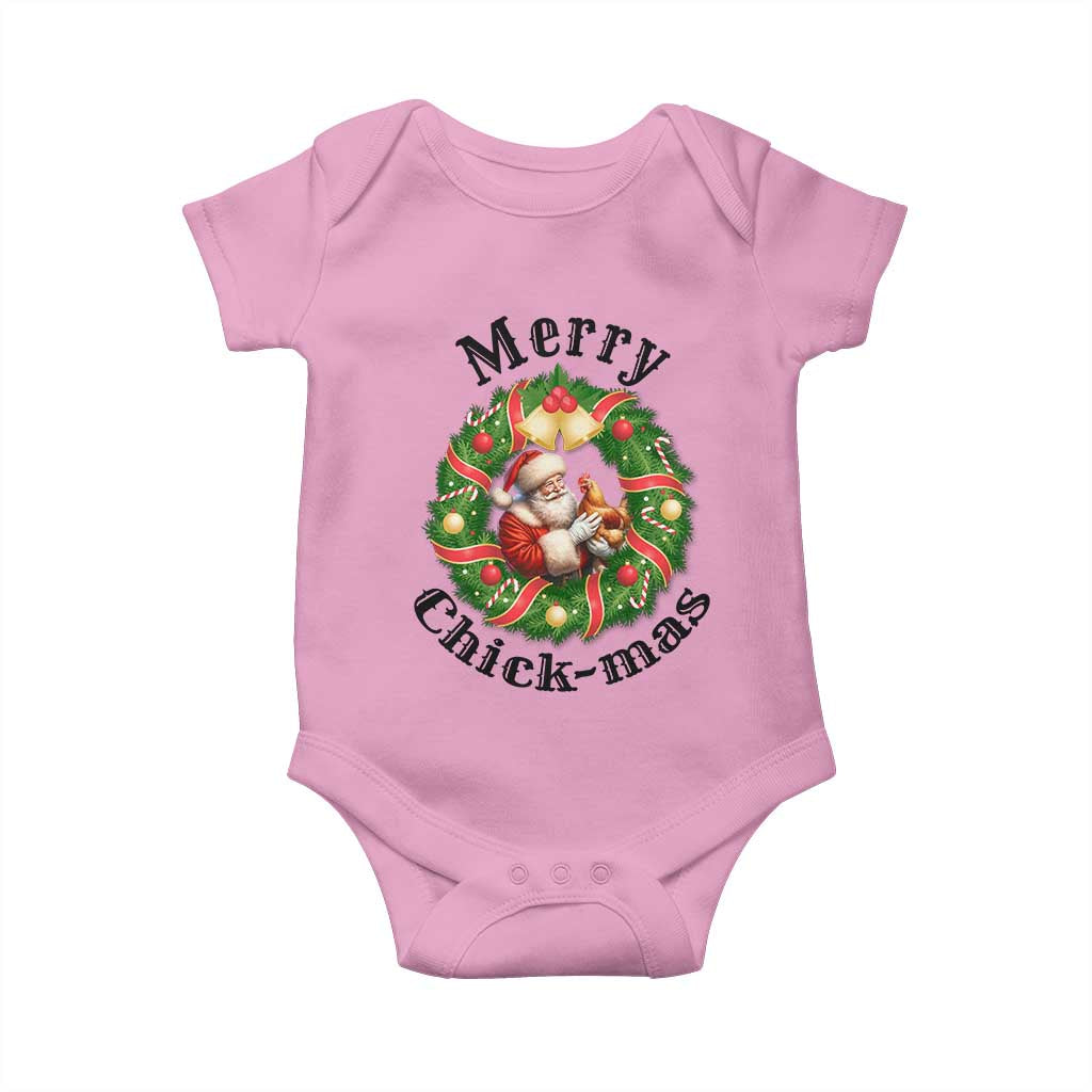Funny Christmas Chicken Lovers Baby Onesie Merry Chickmas Santa Gift - Wonder Print Shop