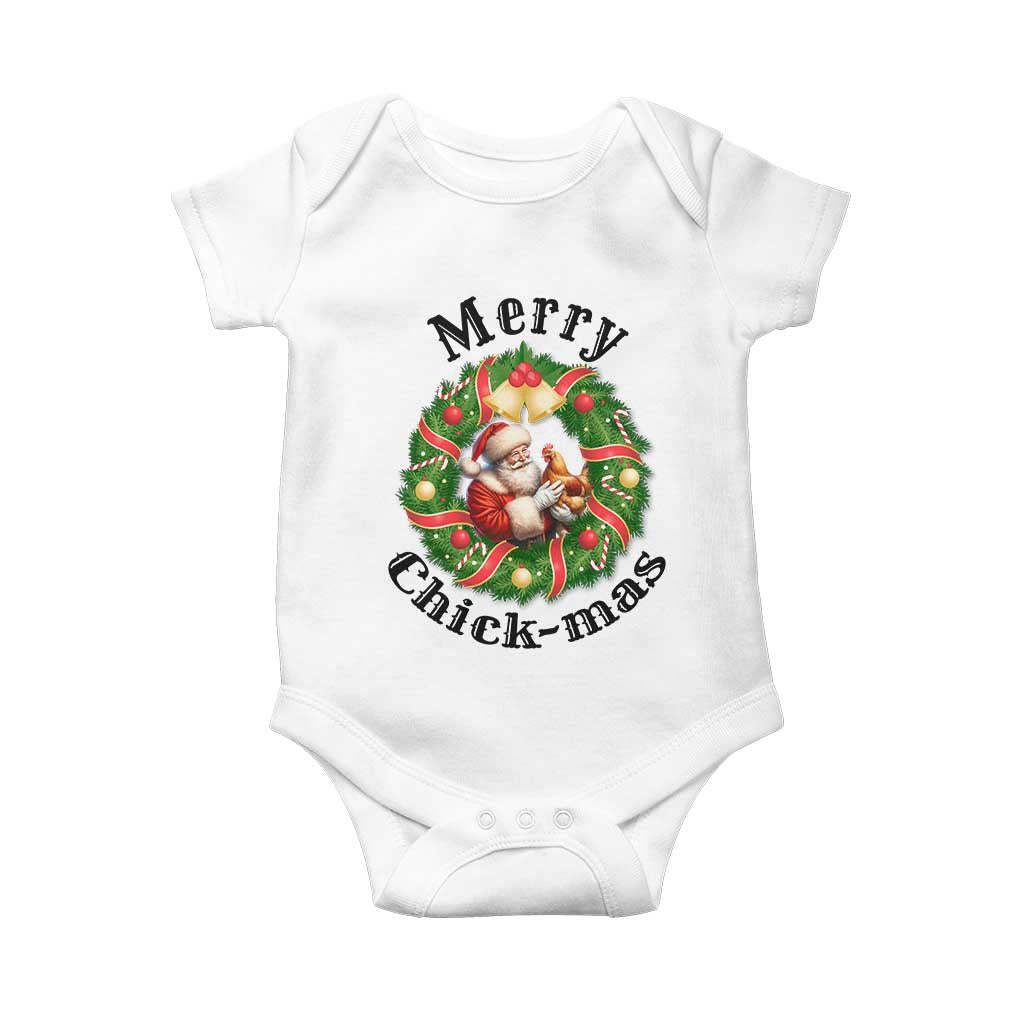 Funny Christmas Chicken Lovers Baby Onesie Merry Chickmas Santa Gift - Wonder Print Shop