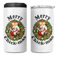 Funny Christmas Chicken Lovers 4 in 1 Can Cooler Tumbler Merry Chickmas Santa Gift