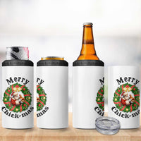 Funny Christmas Chicken Lovers 4 in 1 Can Cooler Tumbler Merry Chickmas Santa Gift