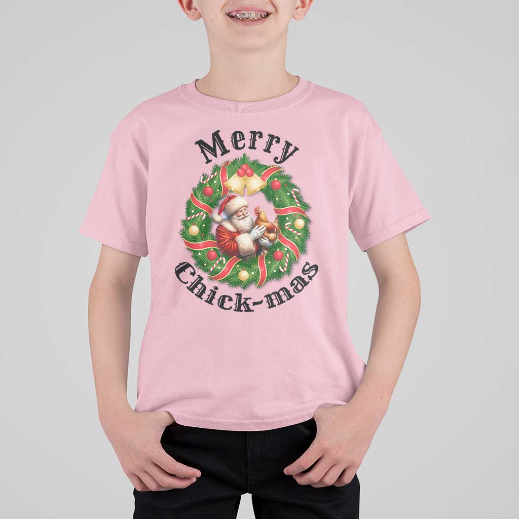 Funny Christmas Chicken Lovers T Shirt For Kid Merry Chickmas Santa Gift - Wonder Print Shop