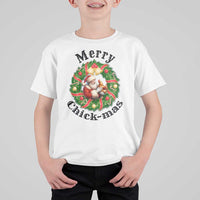 Funny Christmas Chicken Lovers T Shirt For Kid Merry Chickmas Santa Gift - Wonder Print Shop